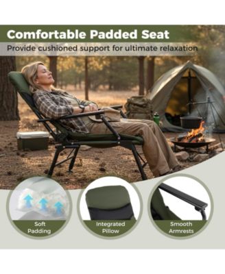 Oversized Folding Fishing Chair for Adults with Armrests, Portable Outdoor Chair