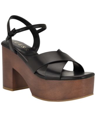 Women's Qeelin Criss-Cross High Block Heel Platform Sandals