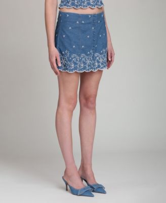 Women's Scallop Hem Mini Skirt