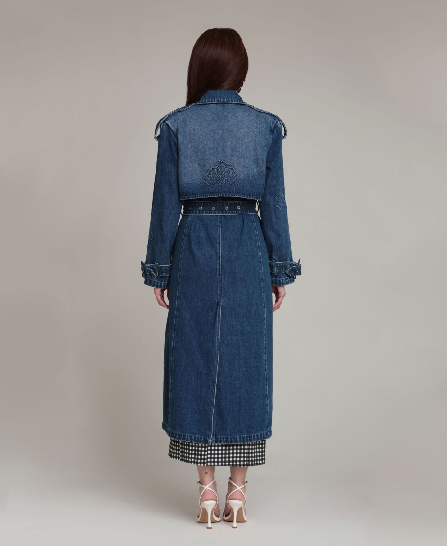 Женское пальто Avec Les Filles Long-Sleeve Embossed Trench, цвет: Варёный — фото 5