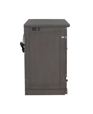 Solid Pine Wood Murphy Bed Chest with Charging Station, Queen