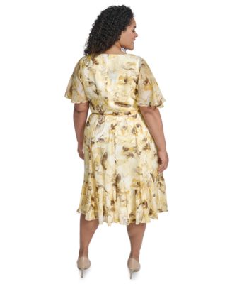 Plus Size Printed Midi Dress