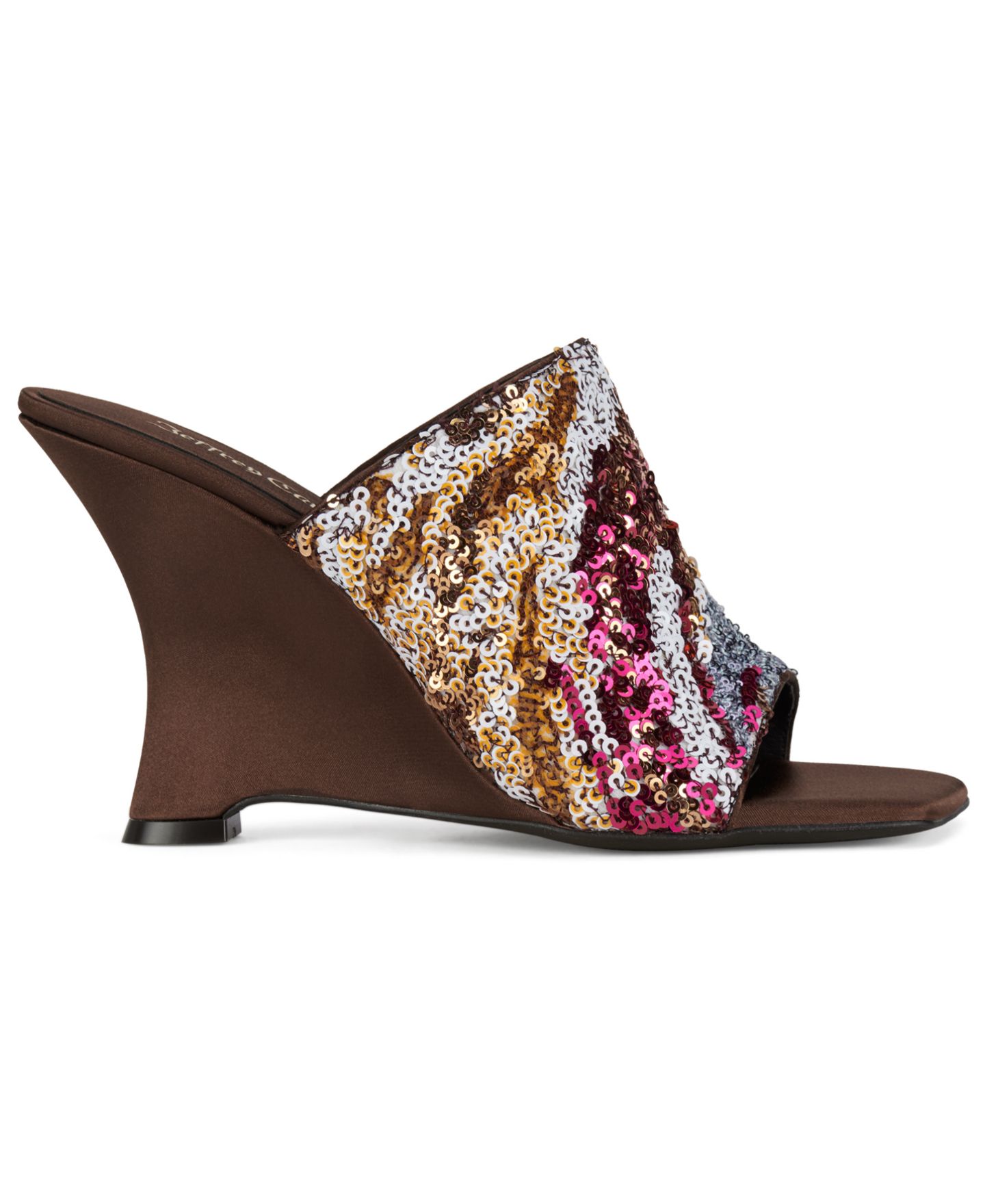 Женские сандалии Jeffrey Campbell Aura-Seq-N Sequin Wedge, цвет: Коричневый атласный комбинированный — фото 2