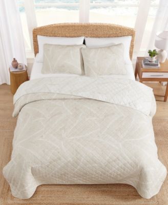 Pebble Palms Cotton Reversible 3-Pc. Quilt Set, King