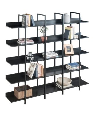 5 Tier Vintage Industrial Bookcase with Metal Frame & MDF Board
