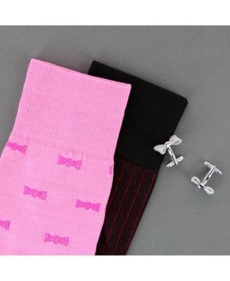 Men's Dapper Bow Tie Novelty Mid Calf Mercerized Cotton Socks (1 Pair)