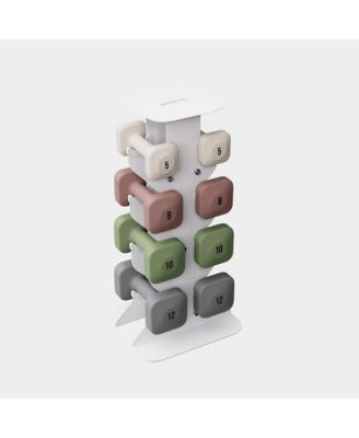 SafeGrip Dumbbells Medium Set with Light Rack - 5, 8, 10, 12 lbs