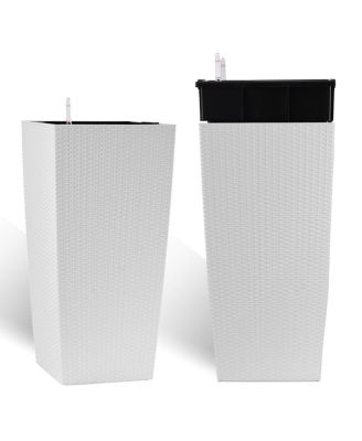 30" Tall Large Self-Watering Planter with Inner Tray & Water Level Monitor