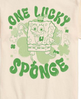 Men's SpongeBob Squarepants One Lucky Sponge Clovers Short-Sleeve Graphic T-Shirt