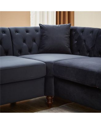 83.5" Oversized L-Shaped Sectional Sofa, 5-Seater Couch with 3 Pillows