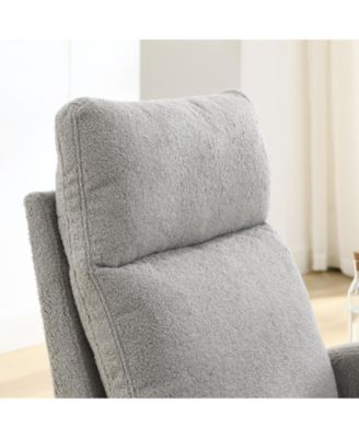 27.6W Modern Accent High Backrest Rocking Chair with Two Side Pockets 300LBS Capacity for Living Room Nursery