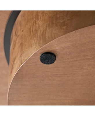 Burl Wood Veneer Coffee Table with Sturdy Pedestal