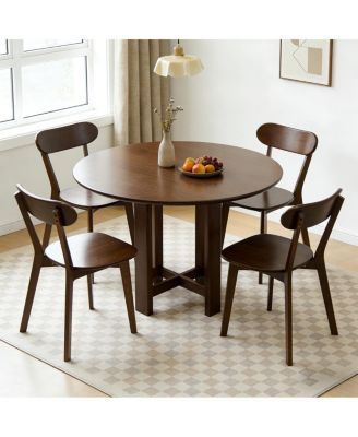 Set of 2 100% Solid Wood Dining Chairs, Mid Century Modern Walnut Chairs.