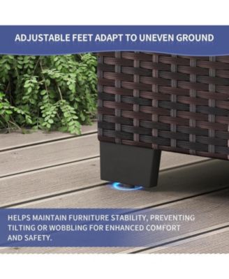 7-Piece Outdoor Patio Furniture Set, All-Weather Polyethylene Rattan Sectional Sofa, Stylish Woven Design, Garden, Porch, Poolside