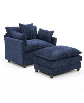 Modern Accent Chair with Ottoman