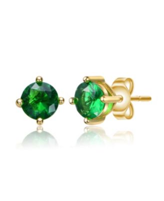 Dainty Sterling Silver 4MM Showpiece Solitaire Stud Earrings