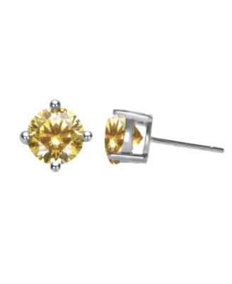 Dainty Sterling Silver 4MM Showpiece Solitaire Stud Earrings