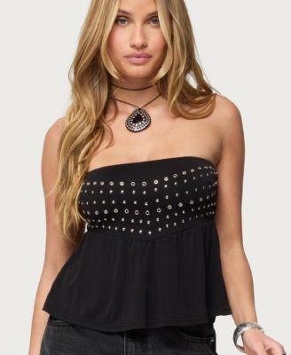 Women's Alease Stud & Grommet Strapless Top