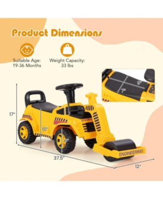 Toddler Push Ride-On Car with Adjustable Roller and Storage