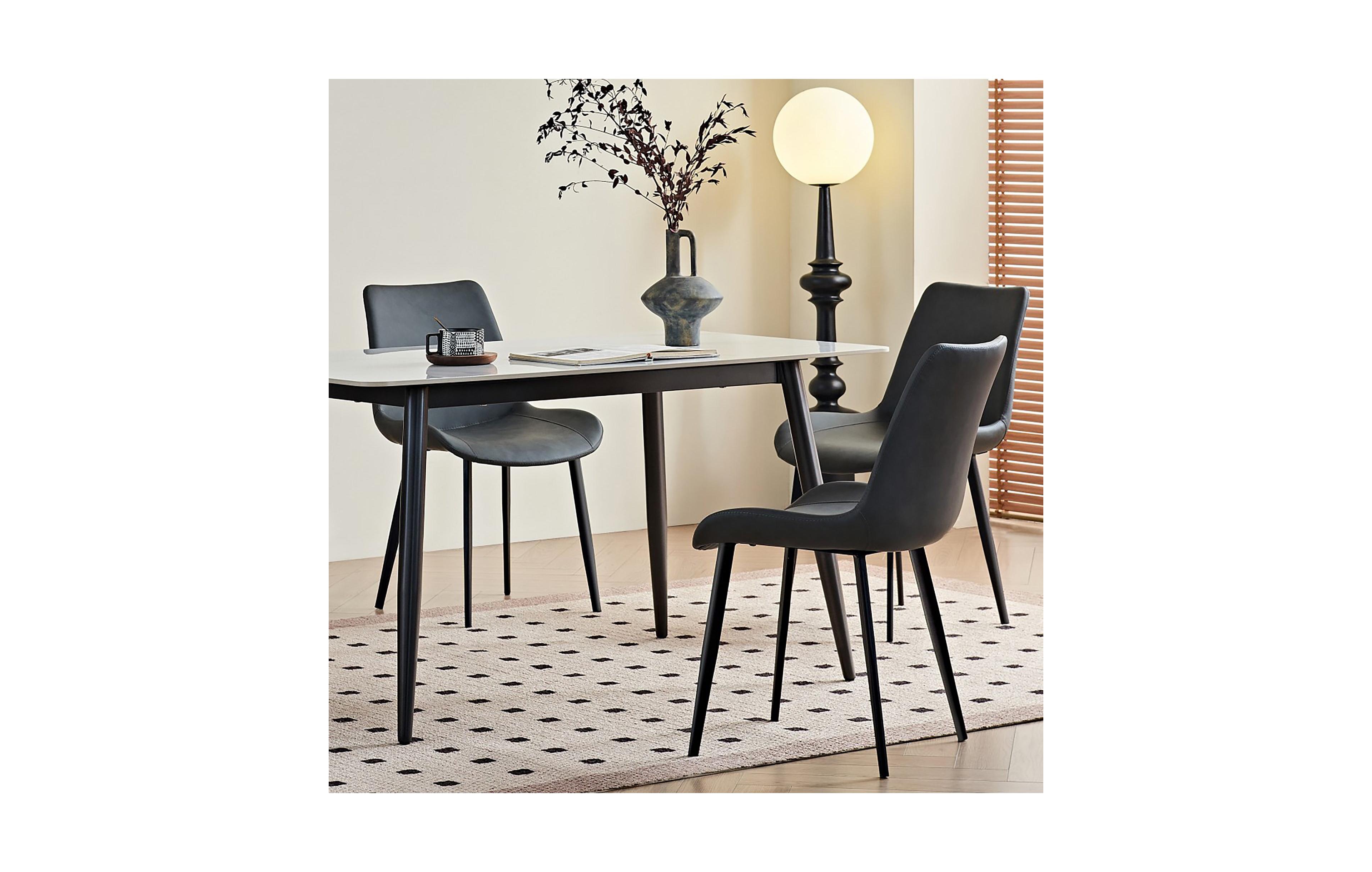 Boyel Living Pu Leather Dining Chairs Set of 2, Dining Chair with Iron Legs