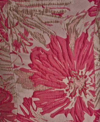 Women's Jacquard Bow-Trim One-Shoulder Gown