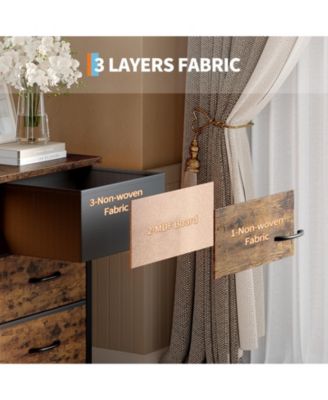 63 Inch TV Stand Dresser with 10 Drawers, Long Entertainment Center for TVs Up to 75 Inch, Fabric Storage Media Console