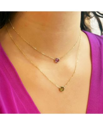 Amethyst Single Bezel Necklace