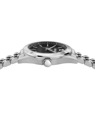 Men's Athletic Silver Stainless Steel Bracelet Watch, 41mm