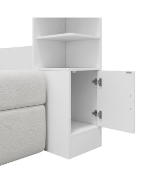 Queen Size Wall Murphy Bed with Sofa and Storage Cabinets