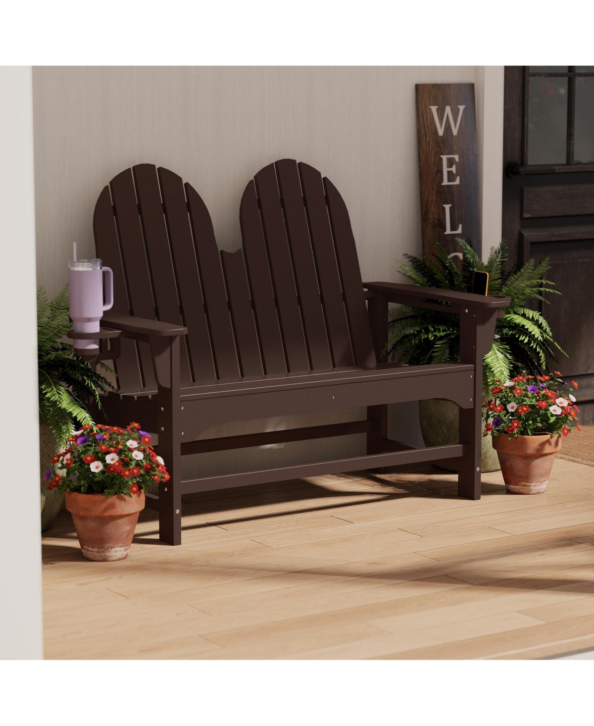 WestinTrends Outdoor Patio 49" Hdpe Adirondack Garden Bench