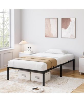 16" Bed Frame, Heavy Duty Metal Platform Bed Frame, Noise Free Full Bed Frame with Under-Bed Storage and Steel Slats Support