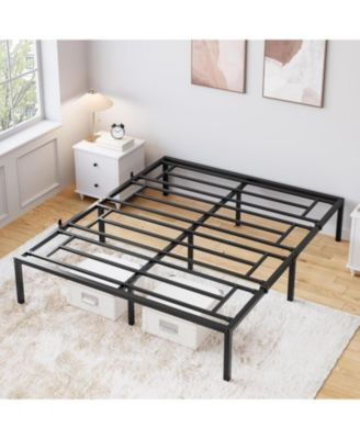 16" Bed Frame, Heavy Duty Metal Platform Bed Frame, Noise Free Full Bed Frame with Under-Bed Storage and Steel Slats Support