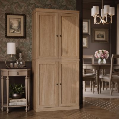 Premium 100% Solid European Oak Hardwood Modular Dining Room Cabinet with Shaker Doors