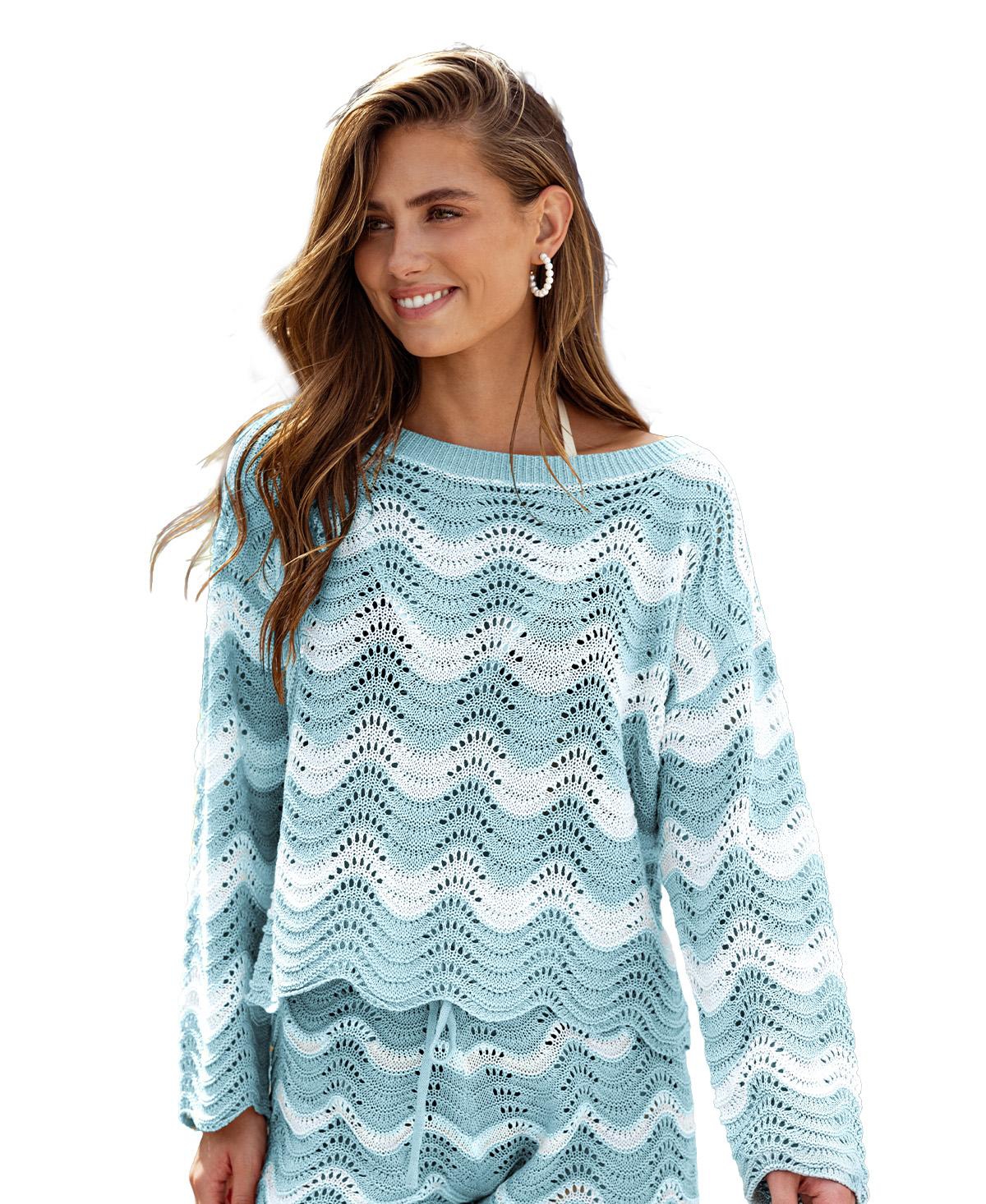 Cupshe Women's Castaway Cutie Striped Cover-Up Top - White