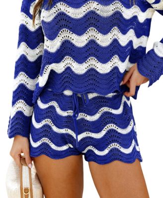 Women's Garden Striped Cover-Up Shorts