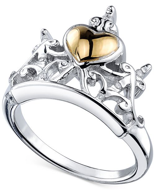 Disney Diamond Accent Tiara Ring In Sterling Silver And 14k Gold