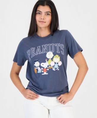 Juniors' Peanuts Graphic Print Crewneck T-Shirt