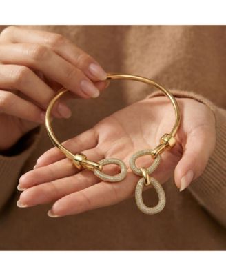 14K Gold Plated Triple Mesh Open Collar Choker Necklace