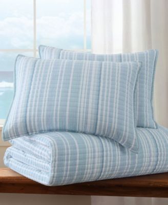 Home Boracay Stripe Muslin Textured 3-Pc. Quilt Set, King