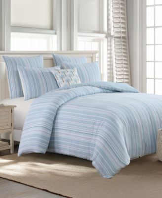 Boracay Stripe Muslin Textured 3-Pc. Duvet Cover Set, King