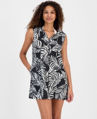 Women's Sumatra Sleeveless Printed Swim Cover-Up Hoodie