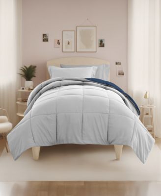 Solid Reversible Dorm 8-Piece Comforter Set, Twin XL