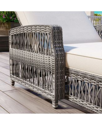 Streamdale Outdoor Long Reclining Chaise Lounge with Armrests