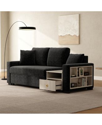 Streamdale Modern Sofa Couch Modular Upholstered with Storage Armrest & Console