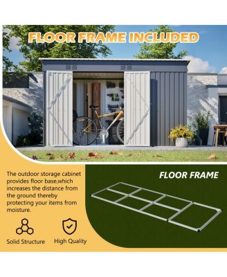 Streamdale Outdoor Metal Storage Shed with Lockable Door and Floor Frame