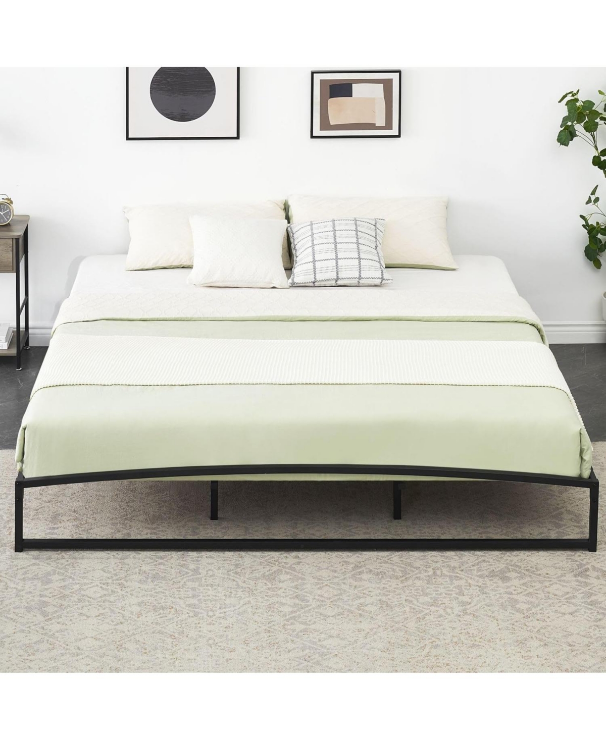 gaomon Low Bed Frame Size, 10 Inch Heavy Duty Metal Platform Bed Frame Low Profile, Mattress Foundation, No Box Spring Needed