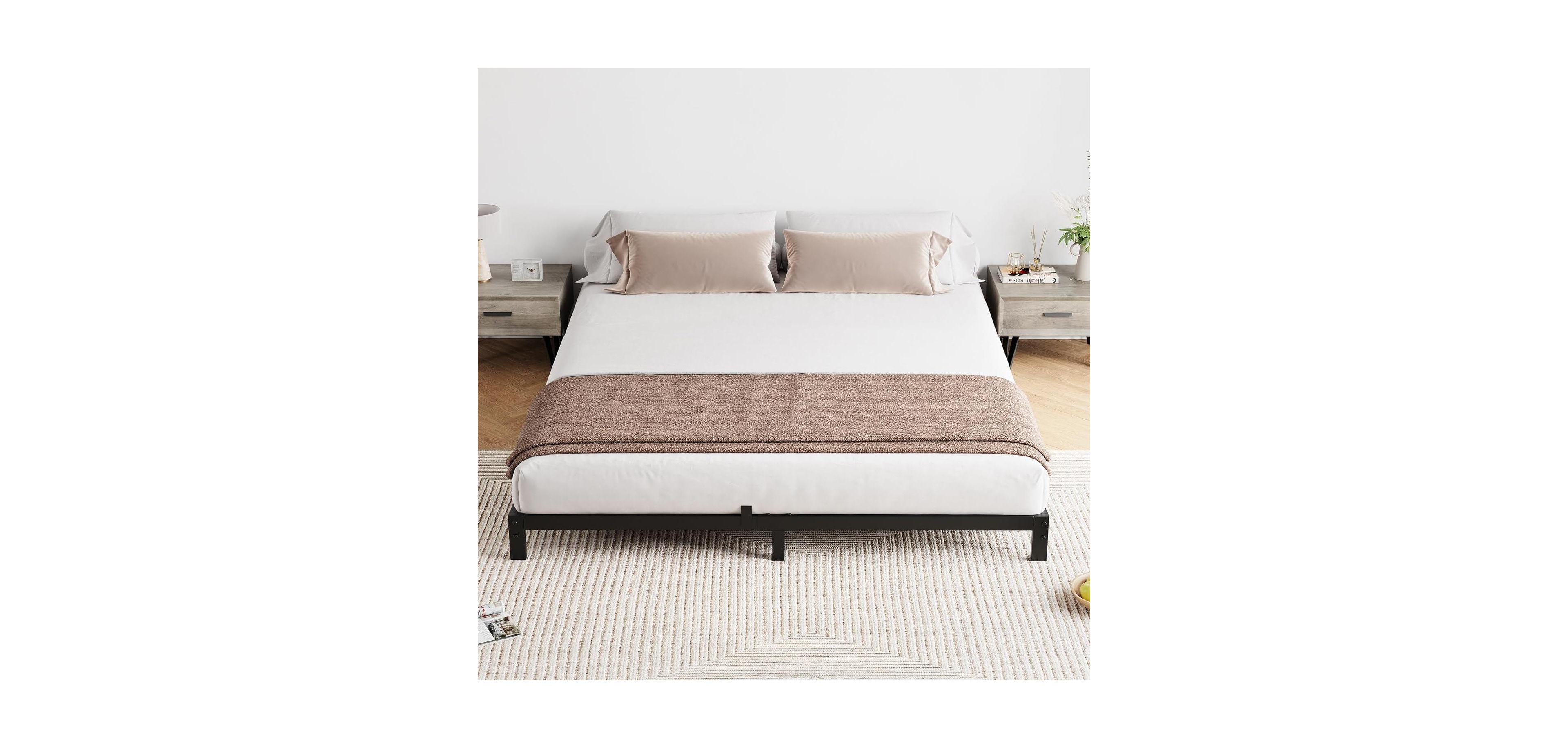 gaomon 8 Inch Bed Frame Metal Platform, Bed Frame with Ample Storage, No Box Spring Needed and Steel Slat Support