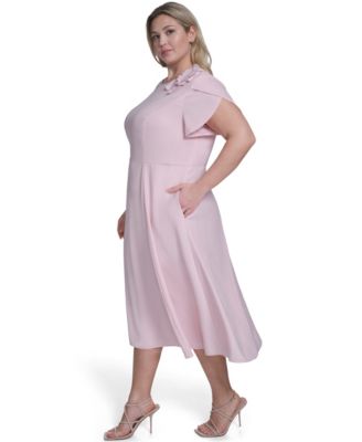 Plus Size Appliqu&eacute; Detail Fit & Flare Midi Dress