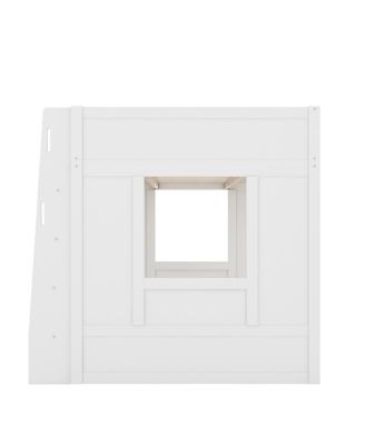 Queen Size Wooden Loft Bed with Storage Cabinets and Shelves