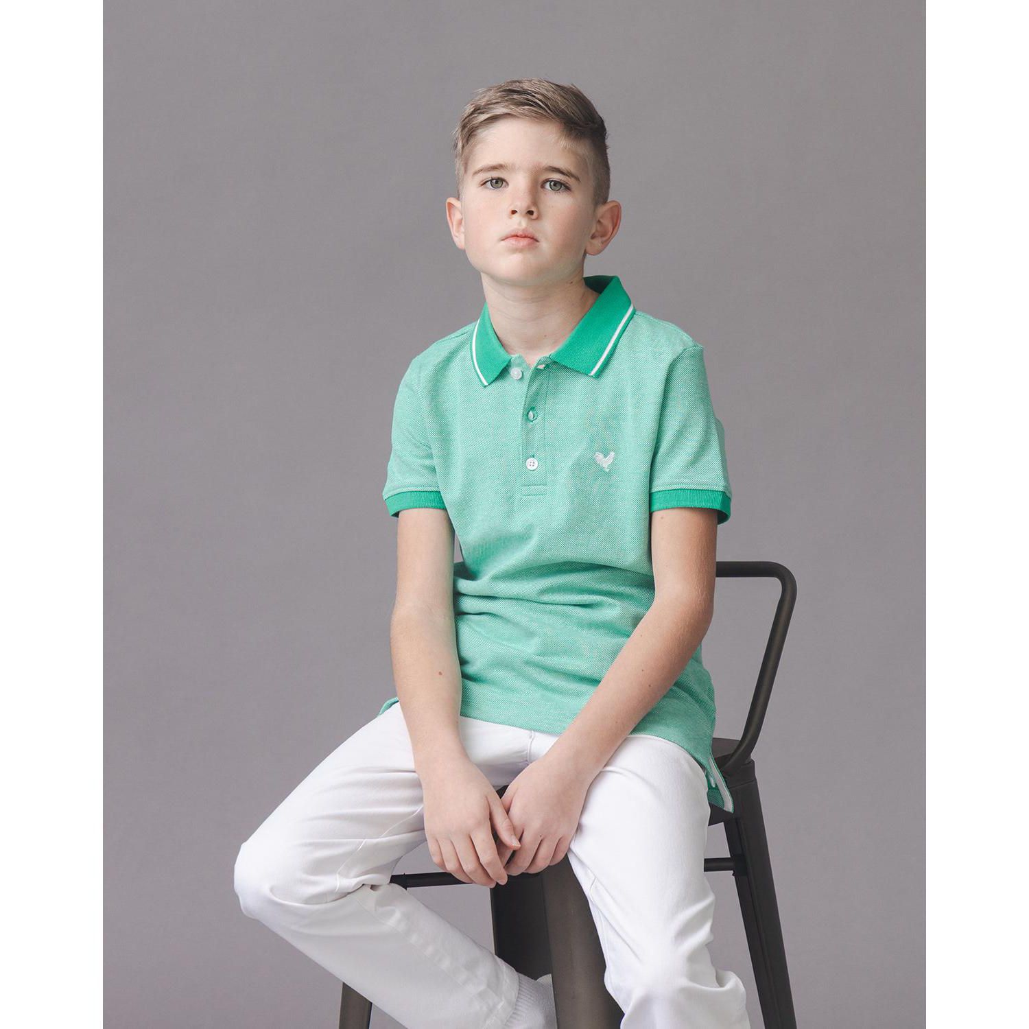 Hope and Henry Little and Big Boys' Organic Short Sleeve Knit Pique Polo Shirt
